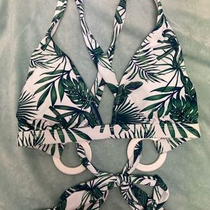 CupShe Tropical Leafy O-Ring High Waisted Bikini